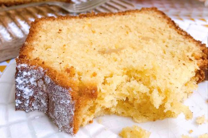 Budín de limón confitado y oliva